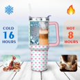 thumbnail image 4 of 40oz Classic Dot Aesthetic Design Stainless Steel Flip Straw Tumbler Spill Proof Travel Cup Double Wall Vacuum Insulated Coffee Mug with Top Handle, 4 of 6