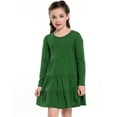 thumbnail image 5 of Arshiner Girls' Super Soft Cotton Long Sleeve Tiered Dress, 5 of 10