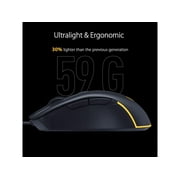 ASUS TUF Gaming M3 Gen II is an ultralight 59-gram wired gaming mouse with IP56 dust and water resistance, ASUS Antibacterial Guard, an 8000 dpi sensor, 60-million-click lifespan switches, PTFE mouse