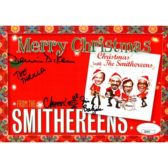 The Smithereens Autographed Christmas Card Photo Diken Babjak The Thrilla JSA