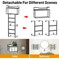 thumbnail image 3 of Towel Racks for Bathroom Black, 34IN Rolled Towel Holder, Towel Rack Wall Mounted with 2 Pack Shelf and a Wire Basket, Bathroom Towel Storage and Organizer, Sturdy Metal & Wood, 3 of 10