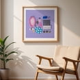 thumbnail image 6 of Dollhouse inventory / purple - Photography Bathroom Decor Pastel Minimalist Modern Art Whimsical Pattern Unframed Wall Art Print 16 x 16 inches, 6 of 9