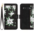 thumbnail image 1 of Compatible with Google Pixel 6A Vintage Flower Wallet Case Magnetic Closure Cover with Card Slots, 1 of 5