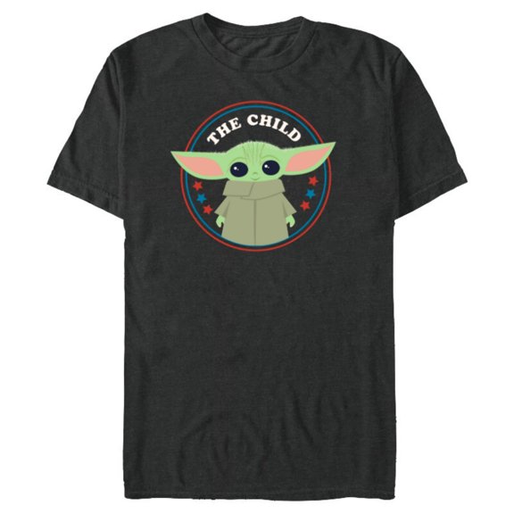 Star Wars The Child Red White and Blue Stars - Short Sleeve Blended T-Shirt for Adults - Customized-Dark Heather