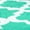 Teal/White, variant on Mainstays Quatrefoil Navy/White Indoor Area Rug, 5' x 7'