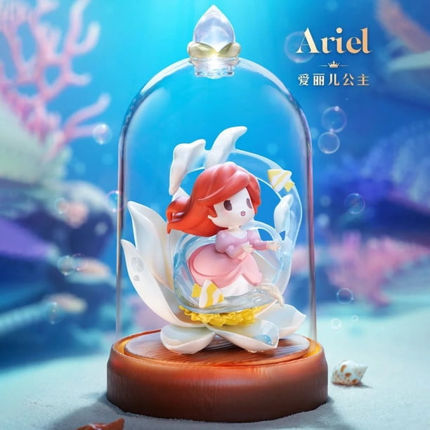 Caja ciega de princesa de Disney, luz nocturna, flor esmaltada, sombra luminosa, caja misteriosa, sirena, Ariel, Hua, Mulan, Bella, Alo, regalo de figura