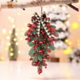 thumbnail image 2 of Luoshdecor Christmas Winter Swag ,Artificial Teardrop Swag Wreaths with Berry Plaid Bow,Pine Branch Teardrop Pendant for Front Door Indoor Wall Stairs Hanging Decor 23.6 in, 2 of 8