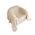 thumbnail image 2 of Manta de algodón para sofá o sillón | Manta decorativa suave y lisa para muebles | Mantel con flecos, alfombra de picnic, decoración del hogar, 2 of 6