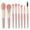 Pink, variant on Makeup Brushes Set, Portable Makeup Brush Kit, 8-Piece Soft Synthetic Hair Foundation Blusher Brushes for Beginners, Strong Powder Adhesion, Flexible and Easy to Handle, Durable Beauty Tools