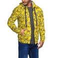 thumbnail image 2 of Goofa Ducky Cartoon Animal Yellow Pattern Mens Full-zip Hoodie, Zip-up Pullover Hooded Sweatshirt, Kangaroo Pocket Hoodie Ideal for Daily Wear, Travel, and Home-Small, 2 of 5