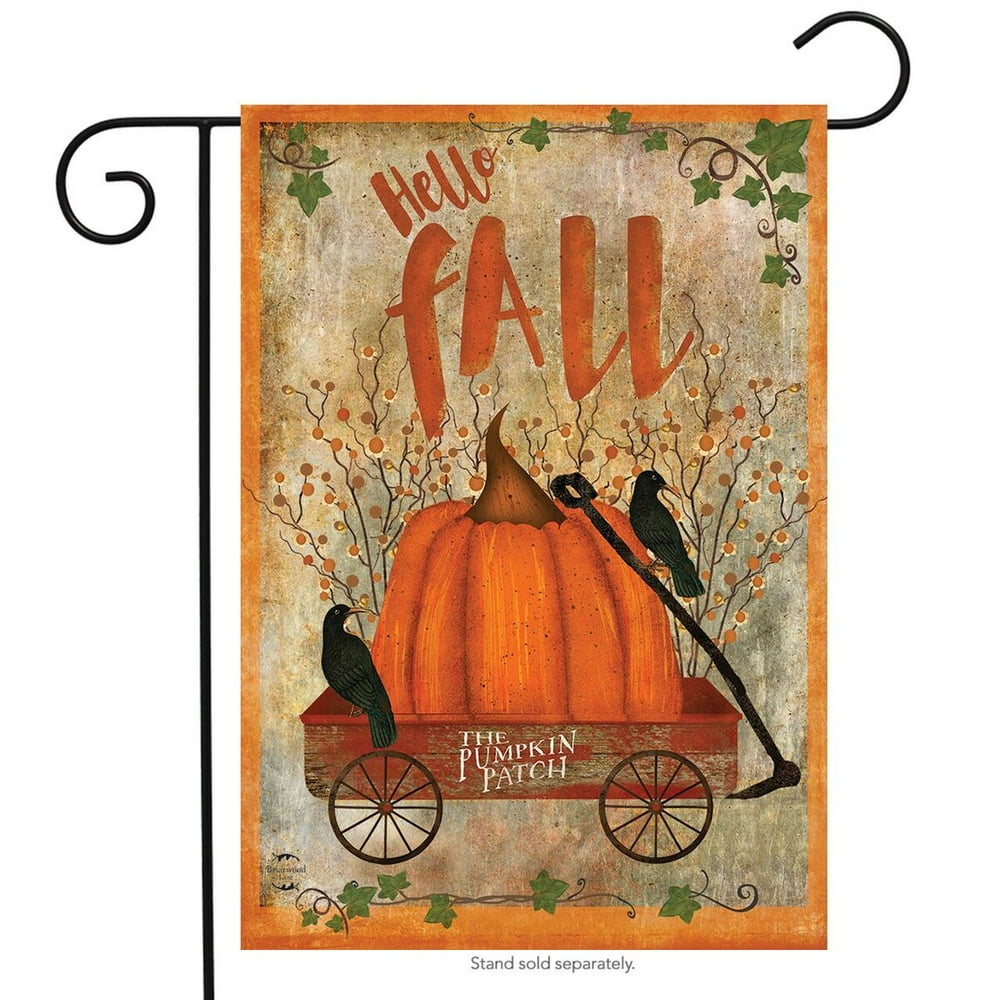 Prized Pumpkin Fall Garden Flag Primitive Autumn 12.5" x 18" Briarwood