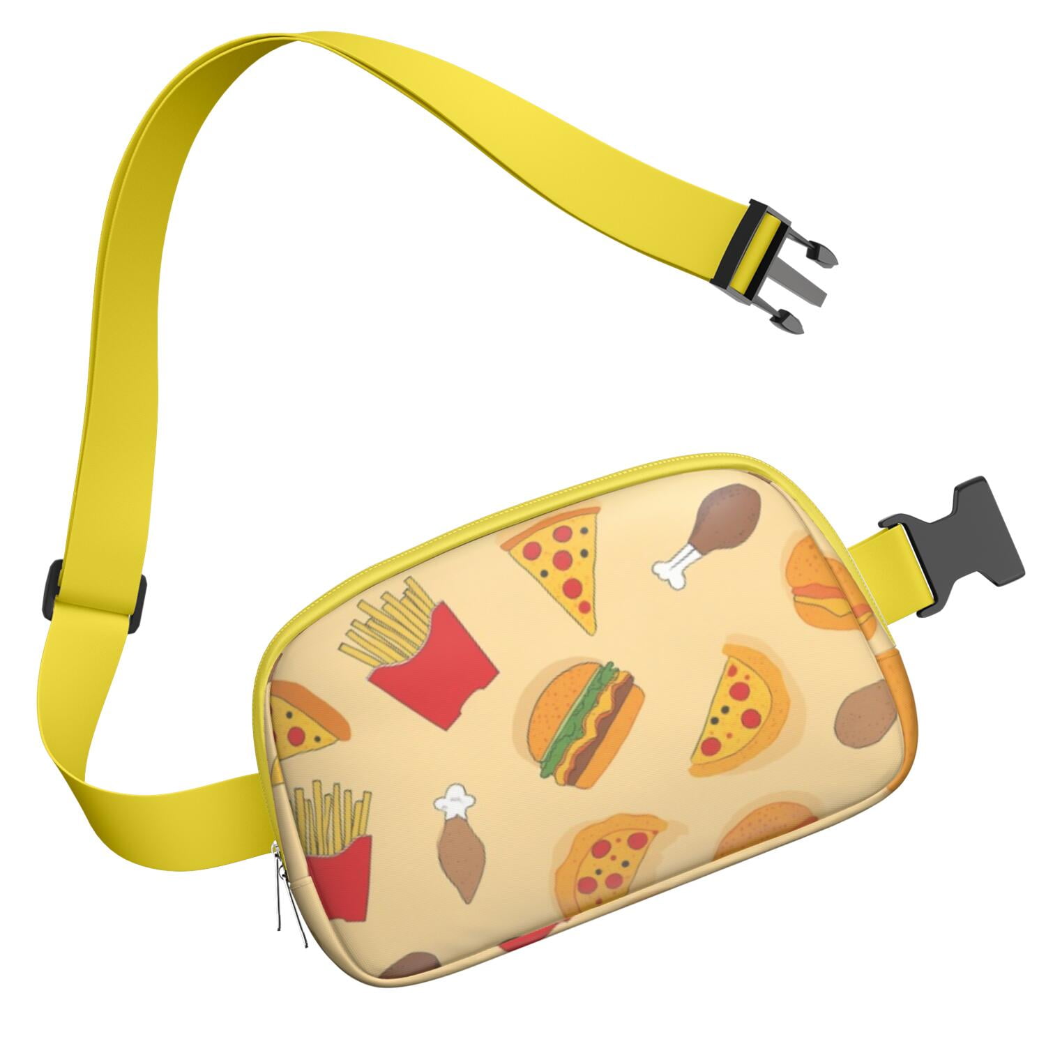 Cross Body Bag for Men&Women Hands Free Running Belt for Jogging with Adjustable Strap for Outdoors Workout Traveling Pizza Sporty Waist Pack