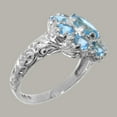 thumbnail image 3 of LBG British Made 10k White Gold Natural Blue Topaz Womens Promise Ring - 33 size options - Size 9.5, 3 of 8