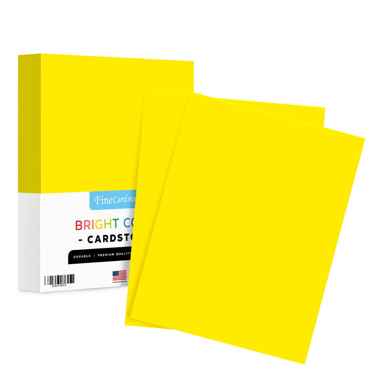 Bright Color Cardstock Paper, 65lb. 8.5 X 11 - 250 Sheets (Yellow)