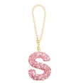 thumbnail image 1 of Encanto de letra inicial, encanto de letra S con piedras de rhinestone rosa, colgantes decorativos de llavero de alfabeto, rosa, 1 of 6