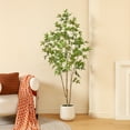 thumbnail image 5 of 6ft Large White Round Basin Maple Leaf Tree, Artificial Tree for Indoor Decor, 5 of 5