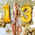 thumbnail image 3 of Globo CZBZYMYYY para 13 cumpleaños, dorado, número 13, 107 cm, 3 of 7
