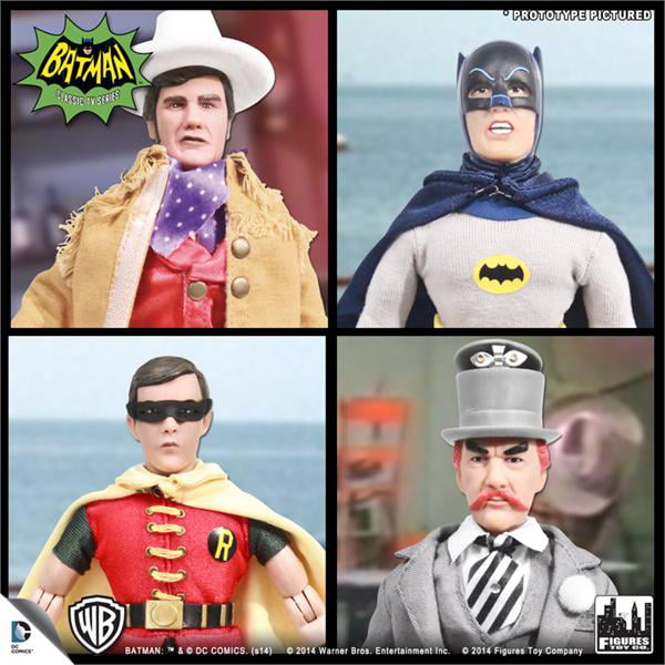 BATMAN 1966 TV SERIES 4; SET OF 4;  8 INCH  FIGURES  MINT ON SEALED CARDS NEW 