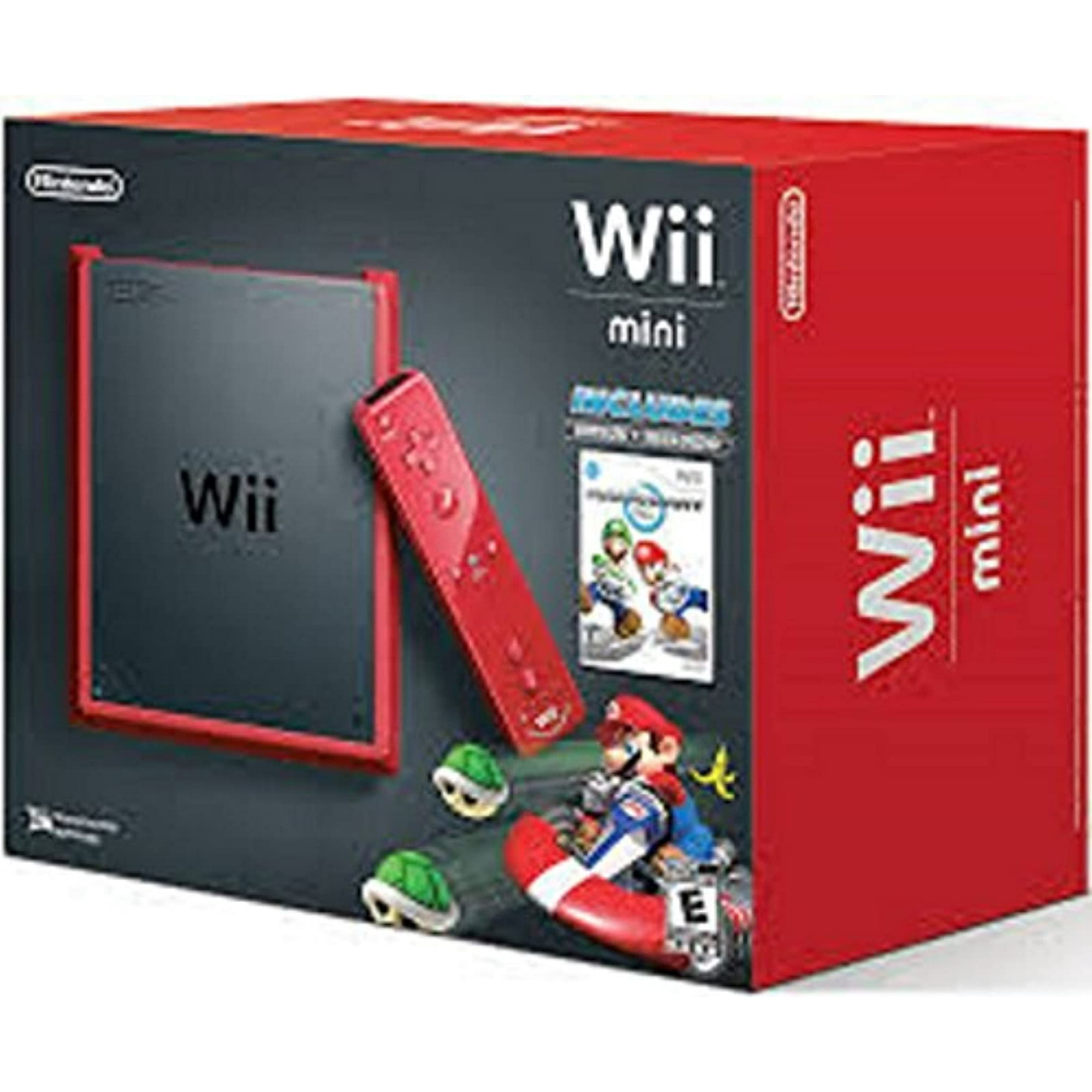 Nintendo Wii Mini Red Black With Mario Kart Refurbished Red