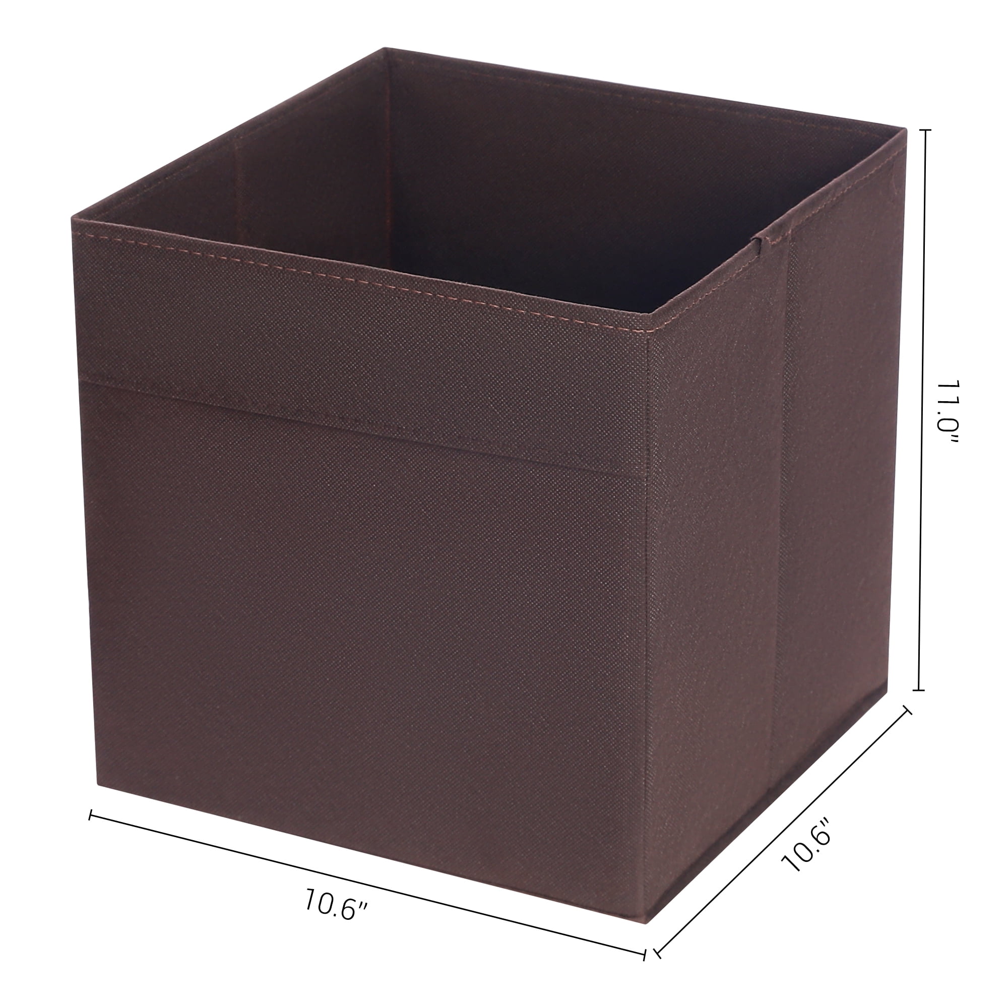 Unique Bargains Fabric Storage Cube Storage Bin Storage Basket Coffee 11*10.5*10.5in