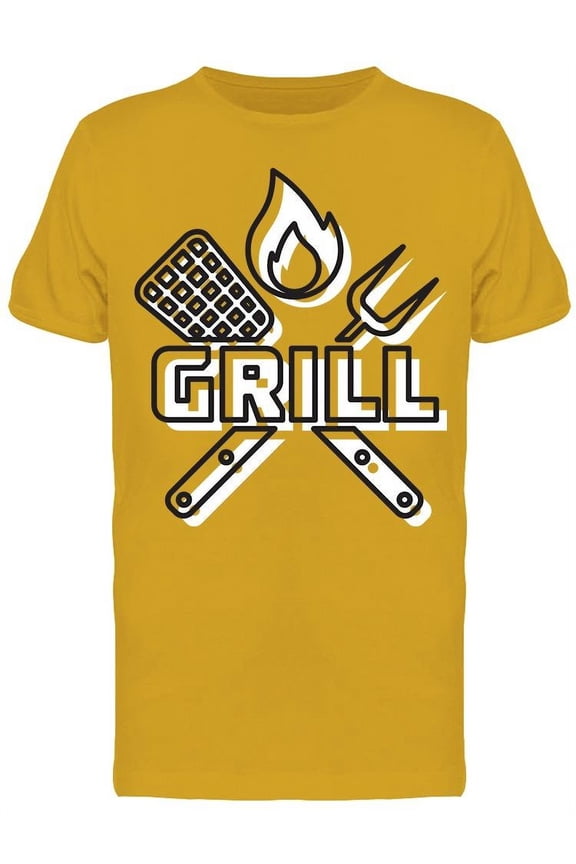 Black Crossed Fork Graphic T-Shirt Men -Image by Shutterstock, Male Medium