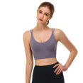 thumbnail image 3 of Xmarks 1/3 Pack Women's Cross Back Sports Bras Ruched Sports Bra Yoga Bra for Workout Running Breathable Tank Top, 3 of 5