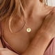 thumbnail image 3 of Round Coin Necklace, T Ium Steel Carved Flowers, Small Pendant Gifts-9style2, 3 of 5