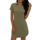 thumbnail image 1 of Vestido de Camiseta de Manga Corta para las Mujeres Vestido de Camiseta Suelta Casual, Cambio Sólido con Cuello Y Bolsillo para Primavera Verano, 1 of 5