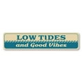 thumbnail image 2 of Low Tides and Good Vibes Novelty Decor, Metal Wall Sign - 4x18 Inches, 2 of 4