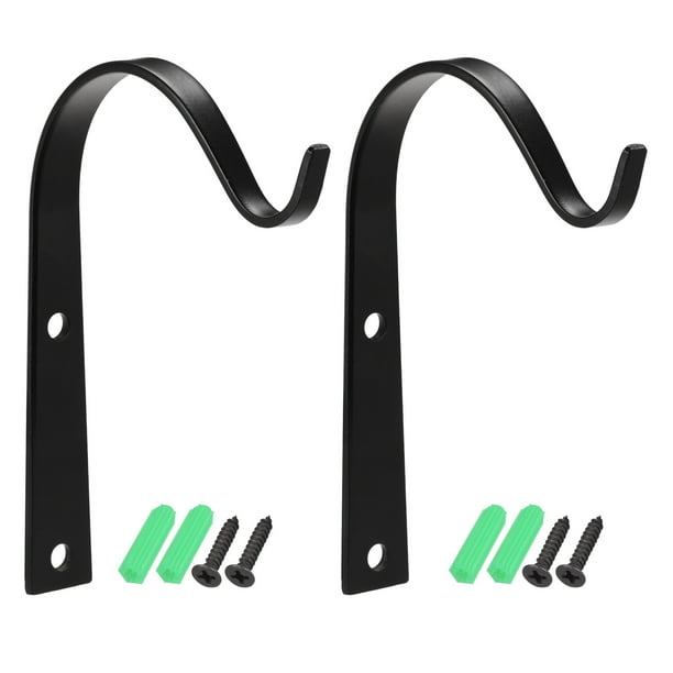 Ganchos colgantes de pared de hierro negro Uxcell de 4 pulgadas para interiores y exteriores, 4 unidades