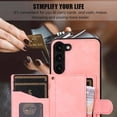 thumbnail image 6 of SaniMore for Samsung Galaxy S23 Plus Case, Magnetic Wallet Case with Shoulder & Wrist Strap for Women/Girls, PU Leather Card Holder Flip Kickstand Cover for Samsung Galaxy S23 Plus 5G, Rosegold, 6 of 8