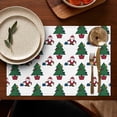 thumbnail image 4 of Watercolor Christmas Placemats Set of 6, 12x17 Inch Wipeable Mats - Seasonal Deer Trees Snowflakes Design for Holiday Table Setting, 4 of 5