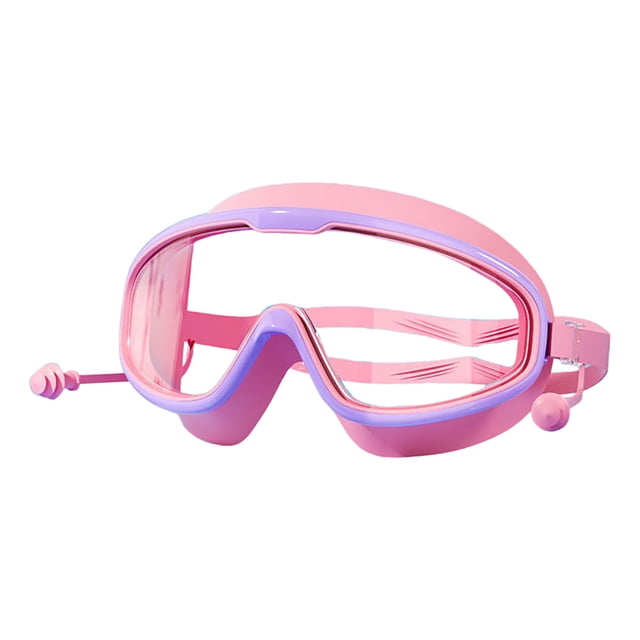 Large Frame Waterproof And Anti-Fog Swimming Goggles with Earplug, Adjustable HD Favorabler Goggles for Students Adult