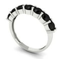 thumbnail image 2 of 1.19 ctw Wedding Band for Women - 14K White Gold Natural Onyx Stackable Eternity Ring, 2 of 6