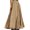Khaki L, variant on Women Skirt Elastic High Waist Pleated Maxi Skirt Solid Color A-Line Ankle-Length Skirt Large Hem Long Skirt Work Leisure Wear
