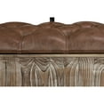 thumbnail image 5 of DecMode Wood Storage Bench with Tufted Faux Leather Seat and Back, Brown, 5 of 15