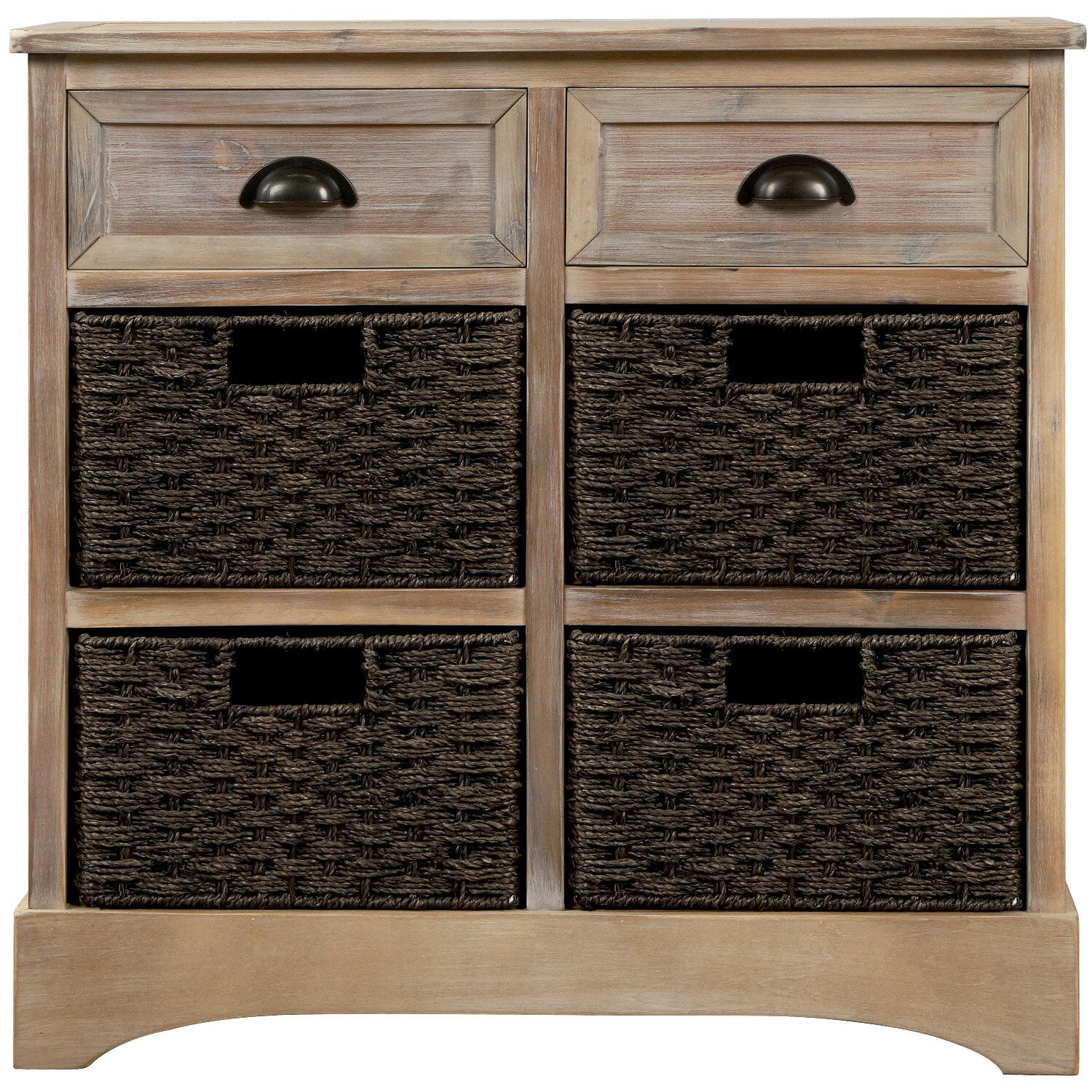 NEW Wooden Basket Storage Chest with 6 Drawer Baskets Bedroom Furniture US 