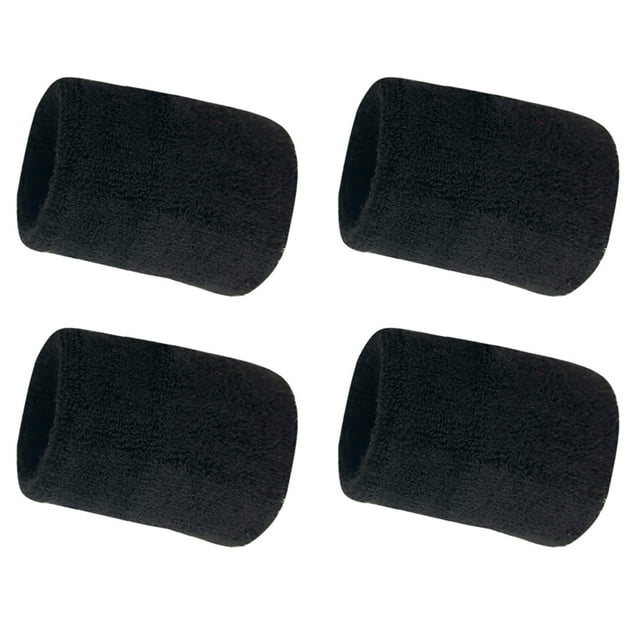 Paquete de 4 muñequeras deportivas, muñequeras absorbentes para hombres y mujeres, muñequeras para fitness para tenis, baloncesto y running.