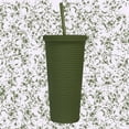 thumbnail image 4 of West & Fifth 24oz Matte Olive Studded Reusable Water Bottle Tumbler, 4 of 4