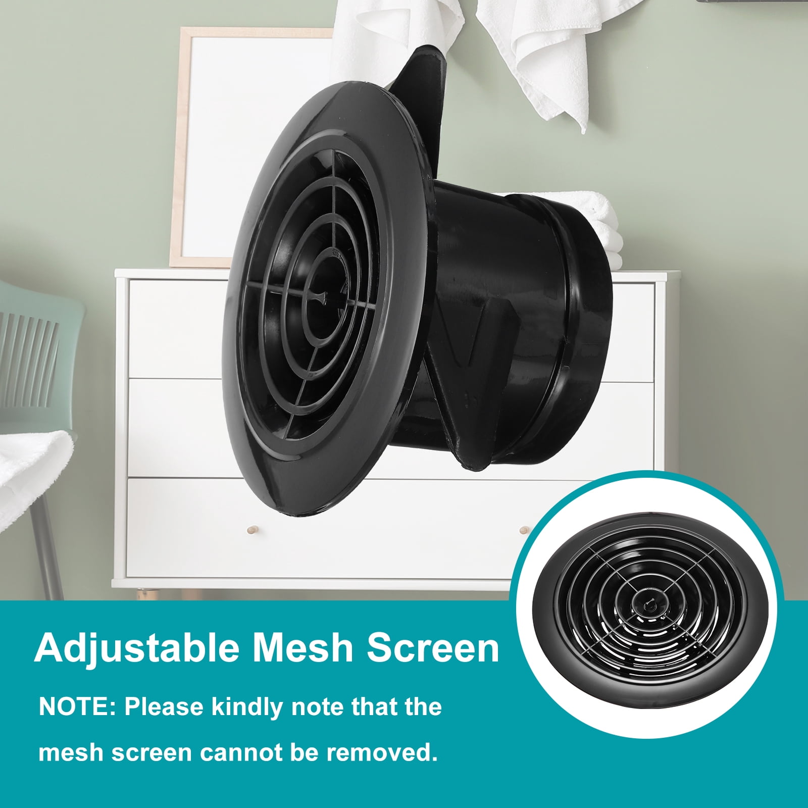 Uxcell Round Air Vent Cover, Soffit Vent ABS Adjustable Ceiling Vent Covers Air Vent Louver for Bathroom Kitchen 3 Inch