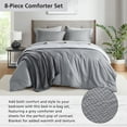 thumbnail image 3 of Mainstays 8-Piece Bed in a Bag Comforter Set with Sheets and Blanket, Grey, King, 3 of 14