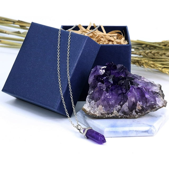 Nvzi Collar de amatista morada de forma libre irregular, varita de amatista, racimo de cristal de amatista, geoda de amatista, 0.2 lb