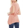 thumbnail image 3 of Women's A-Line Short Sleeve Relaxed Fit Round Neck Solid Tunic Top with Pockets, 3 of 4