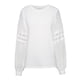 thumbnail image 1 of Blusas de moda para mujer Tops de punto sueltos casuales Jersey Camisas de manga larga de encaje ahuecadas （blanco）, 1 of 5