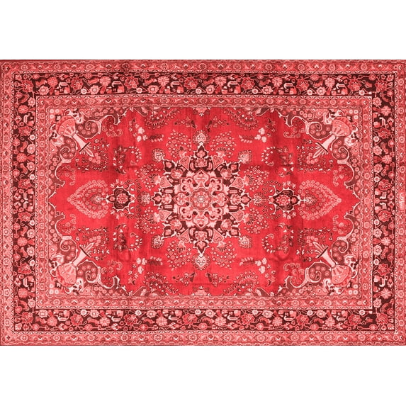 Ahgly Company Indoor Rectangle Medallion Red Traditional Area Rugs, 3' x 5'