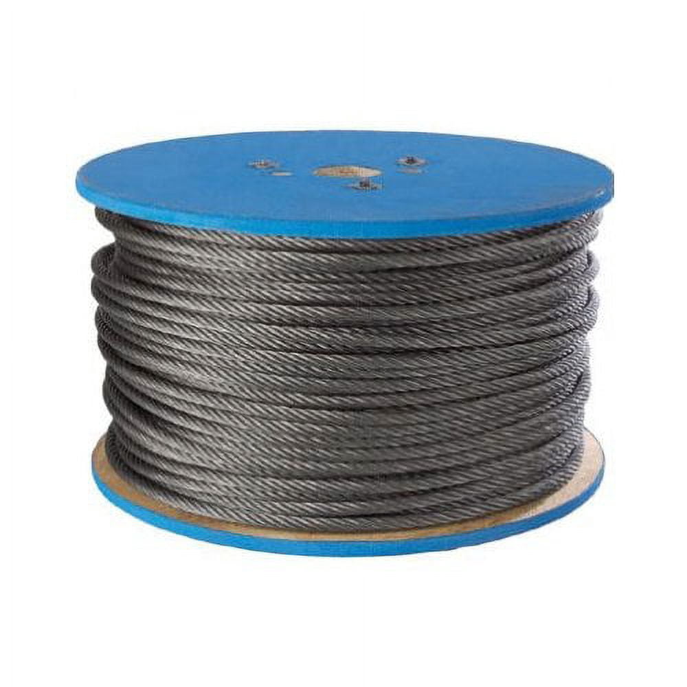 Peerless 4503290 3/16" Cable 250 Ft/Reel, Galvanized Wire 7X19