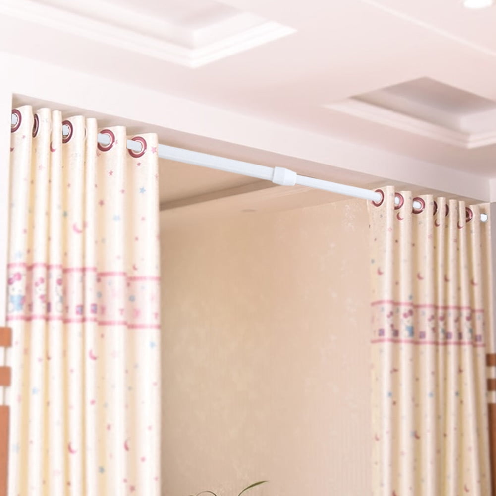 Dilwe Adjustable Spring Loaded Tension, How To Hang Curtains On Tension Rods