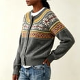 thumbnail image 5 of Edvintorg Lightweight Sweaters for Women Fair Isle Open Front Sweater Cardigan Long Sleeve Crew Neck Casual Knit Top Plus Size Clothes for Women Dark Gray S-3XL, 5 of 5