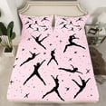 thumbnail image 2 of Castle Fairy Sport Gymnastics Girl Full Size Sheets 4-Piece for Teens,Girly Dance Theme Breathable Bed Sheets,Stars Polka Dots Lightweight Sheet Sets,Ultra Soft Home Decor, 2 of 7