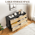 thumbnail image 4 of 6 Drawer Storage Cabinet, Rattan Sideboard with Storage, Bohemian and Farmhouse Style Chest of Drawers, 4 of 7